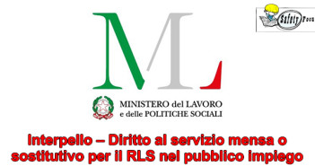 Interpello – Diritto al servizio mensa o sostitutivo per il RLS nel pubblico impiego 20200228 - interpello_rls
