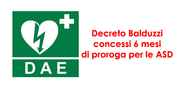 Decreto Balduzzi: proroga di sei mesi per il DAE nelle ASD