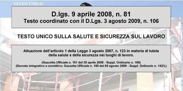 Aggiornamento e coordinamento D.Lgs 81/2008, giugno 2016