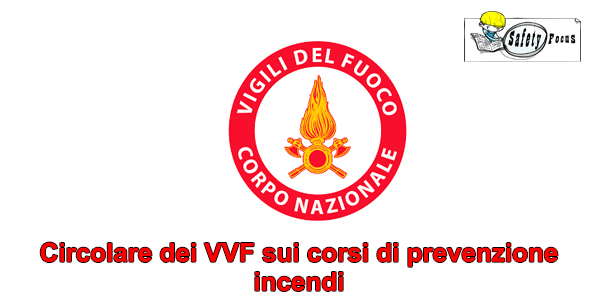 Circolare dei VVF sui corsi di prevenzione incendi