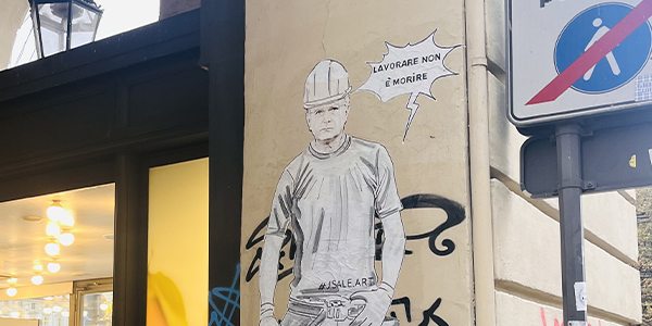 Murales a Torino, l’ “operaio” Mattarella lancia un messaggio di sicurezza